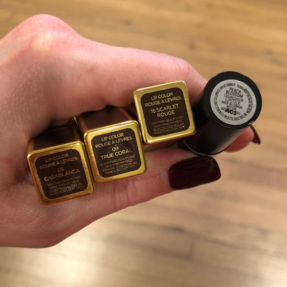 NWT Lot of Tom Ford Mini Lipstick Trio and MAC Mini Lipstick - Red and Pink Hues - Picture 10 of 10